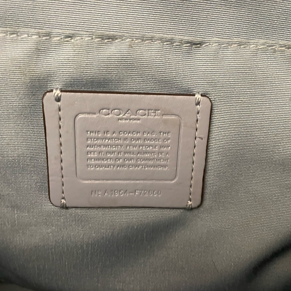 Coach light blue sage pebble Leather Tote Bag silver hardware - Picture 9 of 10